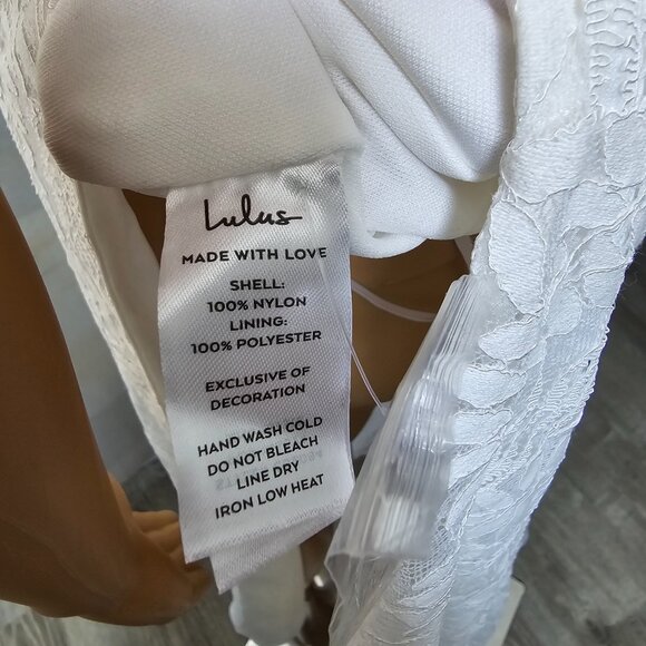 Lulus Your Hand in Mine White Lace Flutter Sleeve Maxi Dress. Size S - Picture 15 of 15